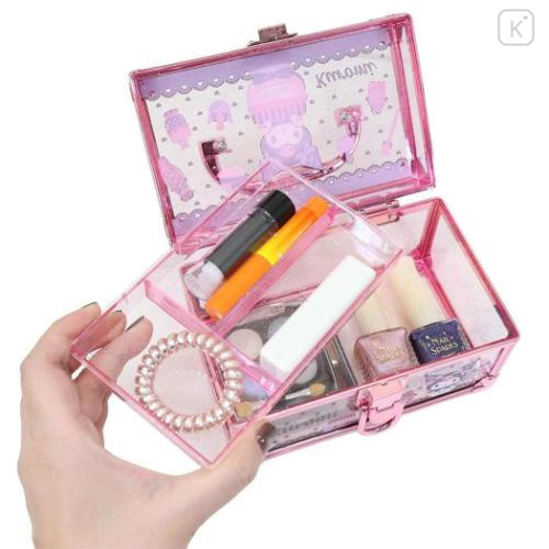 Japan Sanrio Clear Makeup Organizer Vanity Case - Kuromi : Black Pink - 4