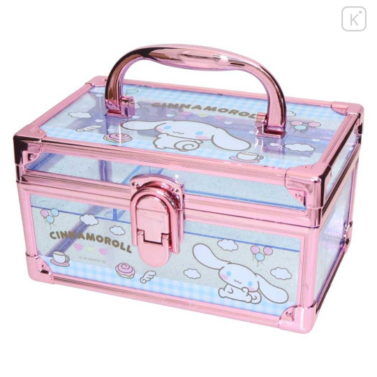 Japan Sanrio Clear Makeup Organizer Vanity Case - Cinnamoroll : Blue Pink - 1