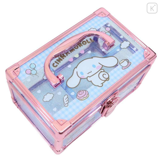 Japan Sanrio Clear Makeup Organizer Vanity Case - Cinnamoroll : Blue Pink - 3