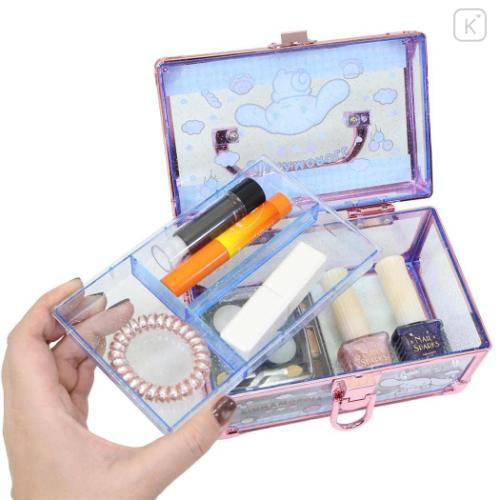 Japan Sanrio Clear Makeup Organizer Vanity Case - Cinnamoroll : Blue Pink - 4