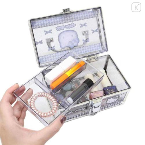 Japan Sanrio Clear Makeup Organizer Vanity Case - Hello Kitty : Houndstooth Black - 4