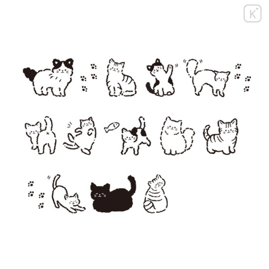 Japan Kamio Coro-Re Rolling Stamp Plus - Cat Meow - 2
