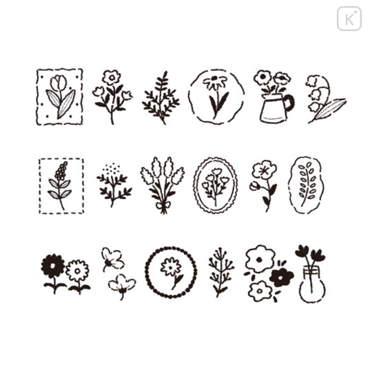 Japan Kamio Coro-Re Rolling Stamp Plus - Nature Flower - 2