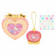 Japan Sanrio Original Heart-Shaped Glitter Trinket Box & Charm Set - Hello Kitty : Compact Gold