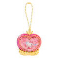Japan Sanrio Original Heart-Shaped Glitter Trinket Box & Charm Set - Hello Kitty : Compact Gold - 4