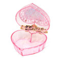Japan Sanrio Original Heart-Shaped Glitter Trinket Box & Charm Set - Hello Kitty : Compact Gold - 6