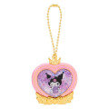 Japan Sanrio Original Heart-Shaped Glitter Trinket Box & Charm Set - Kuromi : Compact Gold - 4