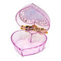 Japan Sanrio Original Heart-Shaped Glitter Trinket Box & Charm Set - Kuromi : Compact Gold - 6