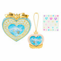 Japan Sanrio Original Heart-Shaped Glitter Trinket Box & Charm Set - Cinnamoroll : Compact Gold - 1