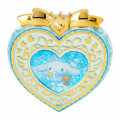 Japan Sanrio Original Heart-Shaped Glitter Trinket Box & Charm Set - Cinnamoroll : Compact Gold - 3