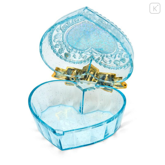 Japan Sanrio Original Heart-Shaped Glitter Trinket Box & Charm Set - Cinnamoroll : Compact Gold - 6