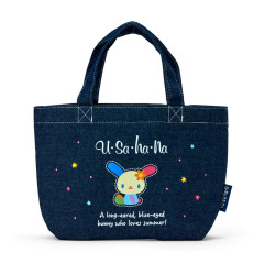 Japan Sanrio Denim Mini Tote Bag - Usahana : Loves Summer
