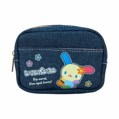 Japan Sanrio Square Pouch - Usahana : Loves Summer Denim