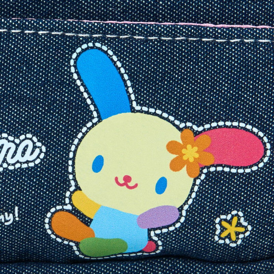 Japan Sanrio Square Pouch - Usahana : Loves Summer Denim - 2