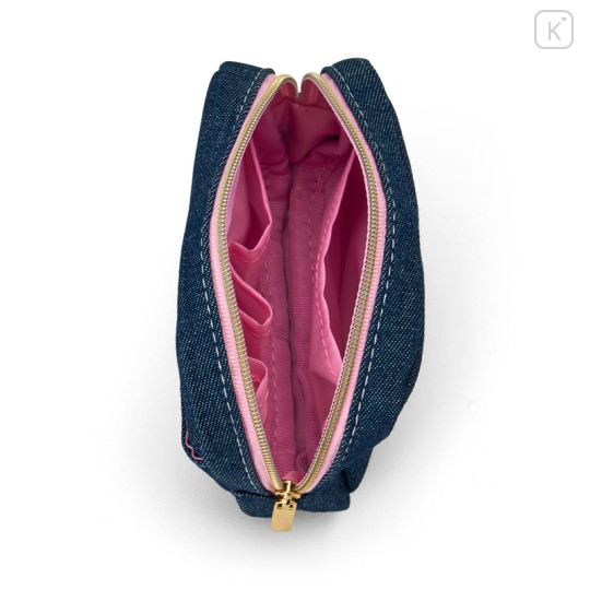 Japan Sanrio Square Pouch - Usahana : Loves Summer Denim - 3