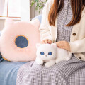 Japan Mofusand Die-cut Cushion & Plush Set - Mofusand Coffee And Donuts White Cat Pink - 3