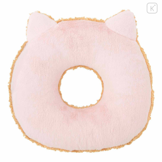 Japan Mofusand Die-cut Cushion & Plush Set - Mofusand Coffee And Donuts White Cat Pink - 7