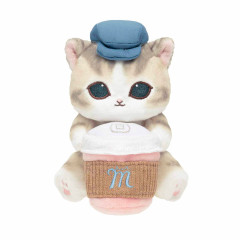 Japan Mofusand Monitor Plush Toy - Mofusand Coffee And Donuts Hot Cat : Watching from Your Desktop