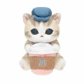 Japan Mofusand Monitor Plush Toy - Mofusand Coffee And Donuts Hot Cat : Watching from Your Desktop - 1