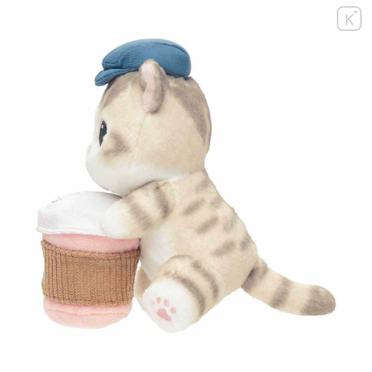 Japan Mofusand Monitor Plush Toy - Mofusand Coffee And Donuts Hot Cat : Watching from Your Desktop - 5
