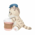 Japan Mofusand Monitor Plush Toy - Mofusand Coffee And Donuts Hot Cat : Watching from Your Desktop - 5