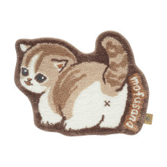 Japan Mofusand Die-cut Fluffy Floor Mat - Brown Cat Butt