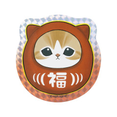 Japan Mofusand Large Vinyl Hologram Sticker - Happy Daruma Cat