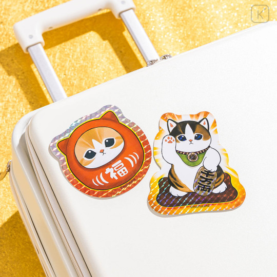 Japan Mofusand Large Vinyl Hologram Sticker - Happy Lucky Cat Good Fortune - 2