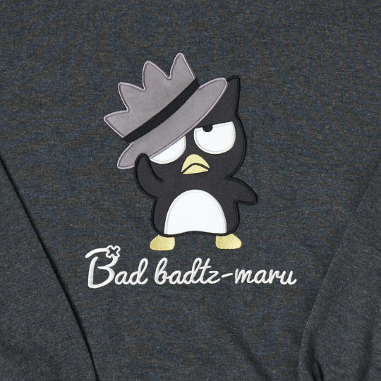 Japan Sanrio Original Hoodie (ML) - Badtz-maru : Grey Black - 2