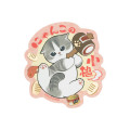 Japan Mofusand Gold Foil Vinyl Sticker - Happy Cat Mallet - 1