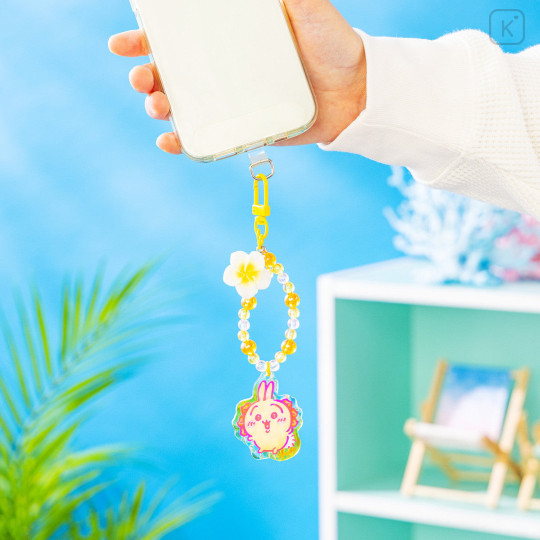 Japan Chiikawa Bead Strap with Mascot - Shisa : Shisa Souvenir Shop Hibiscus Orange - 3