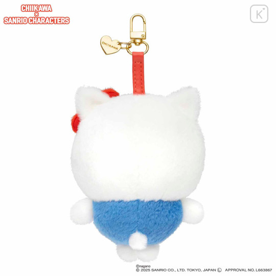 Japan Chiikawa × Sanrio Kiramekko Mascot Keychain - Hachiware & Hello Kitty - 7