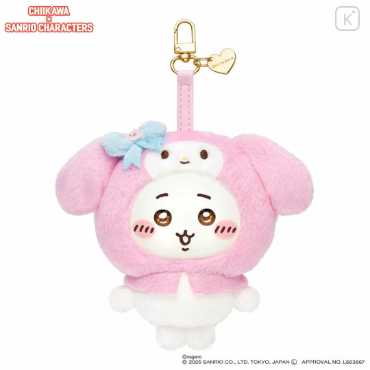 Japan Chiikawa × Sanrio Kiramekko Mascot Keychain - Chiikawa & My Melody - 1