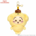 Japan Chiikawa × Sanrio Kiramekko Mascot Keychain - Pompompurin & Usagi - 1