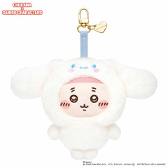 Japan Chiikawa × Sanrio Kiramekko Mascot Keychain - Cinnamoroll & Furuhonya Kani-chan