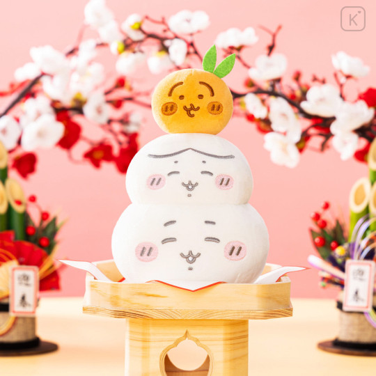 Japan Chiikawa Plush Toy - Chiikawa & Hachiware & Usagi : New Year Collection Japanese Kagami Mochi - 2