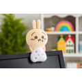 Japan Chiikawa Monitor Plush Toy - Usagi : Hook-and-loop Watching from Your Desktop Onigiri Rice Ball - 2