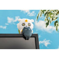 Japan Chiikawa Monitor Plush Toy - Momonga : Hook-and-loop Watching from Your Desktop Melon Bread - 3