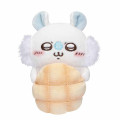 Japan Chiikawa Monitor Plush Toy - Momonga : Hook-and-loop Watching from Your Desktop Melon Bread - 4