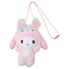 Japan Sanrio Mascot Neck Pouch - My Melody : Cheers Banzai Series Rabbit