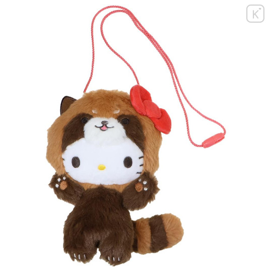 Japan Sanrio Mascot Neck Pouch - Hello Kitty : Cheers Banzai Series Red Panda - 1