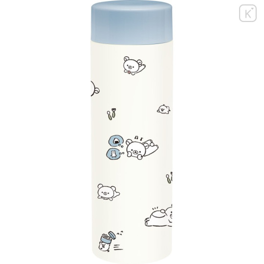 Japan San-X Ultra Lightweight Stainless Steel Bottle 350ml - Kiiroitori & Rilakkuma : Relax White Blue - 1