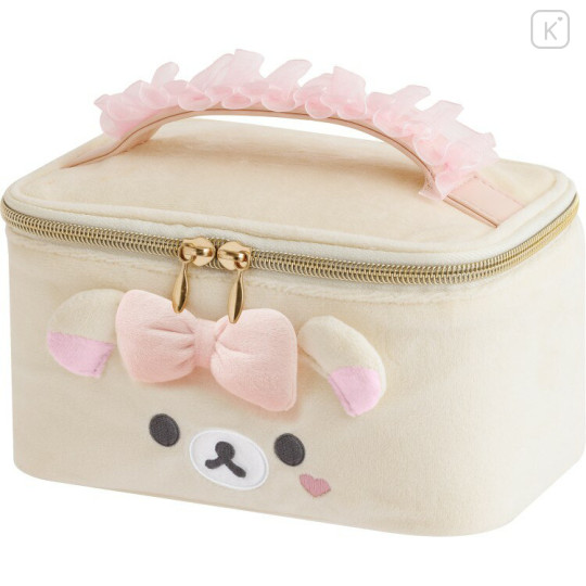 Japan San-X Vanity Pouch - Korilakkuma : Makeup Rilakkuma Tulle Ribbon Face - 1