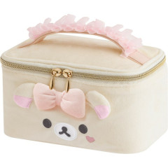 Japan San-X Vanity Pouch - Korilakkuma : Makeup Rilakkuma Tulle Ribbon Face