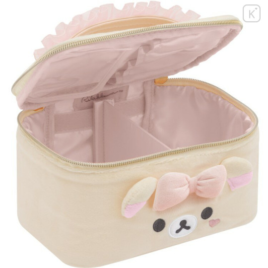 Japan San-X Vanity Pouch - Korilakkuma : Makeup Rilakkuma Tulle Ribbon Face - 3