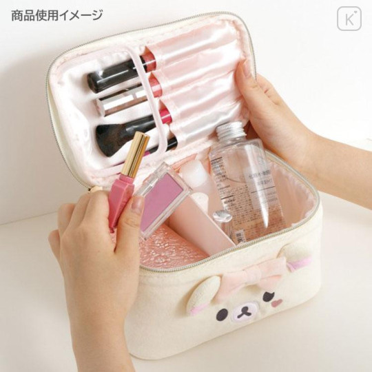 Japan San-X Vanity Pouch - Korilakkuma : Makeup Rilakkuma Tulle Ribbon Face - 4