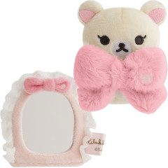 Japan San-X Scene Plush Toy - Korilakkuma : Makeup Rilakkuma Mirror & Ribbon Pink Tie