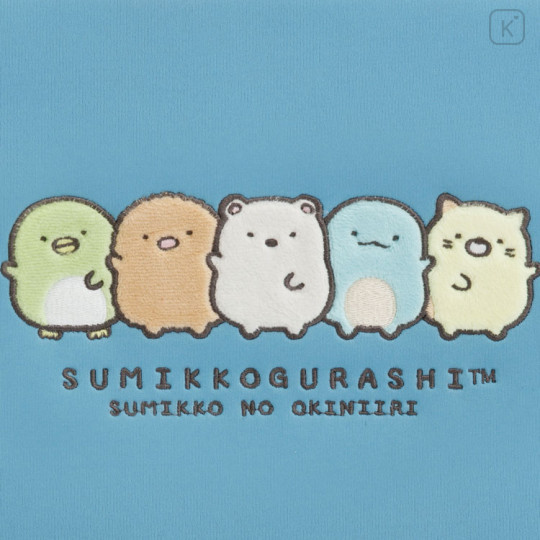 Japan San-X 13 inch Laptop Bag Tablet Case - Sumikko Gurashi : Embroidered Appliques Blue - 2