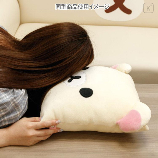 Japan San-X Super Mochimochi Cushion - Rilakkuma : Rilakkuma Sleeping Together Square Face - 6