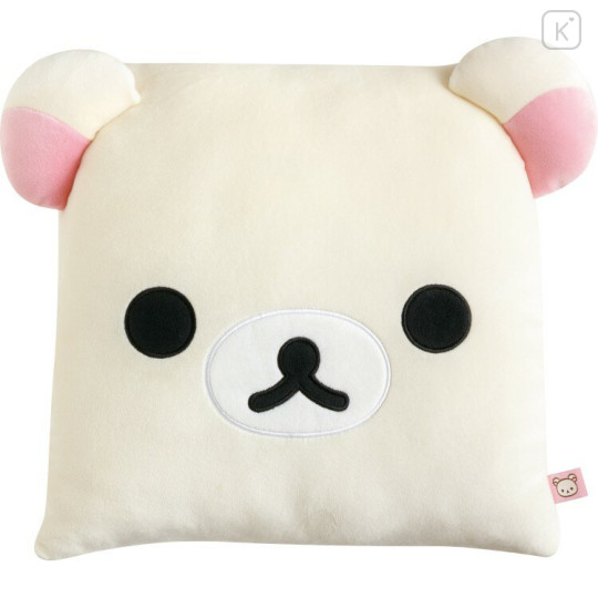 Japan San-X Super Mochimochi Cushion - Korilakkuma : Rilakkuma Sleeping Together Square Face - 1